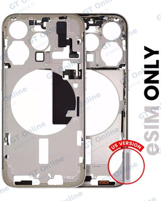 Châssis pour Apple iPhone 15 Pro (version US, origine d'occasion — grade A, Natural Titanium)
