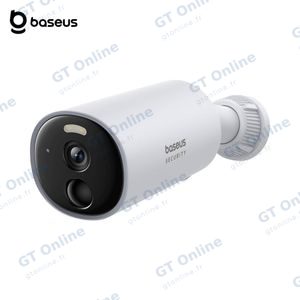 Caméra de Surveillance Sans Fil pour Extérieur Baseus B1 2K 8GB avec Batterie 7800mAh, Vision Nocturne et Micro
