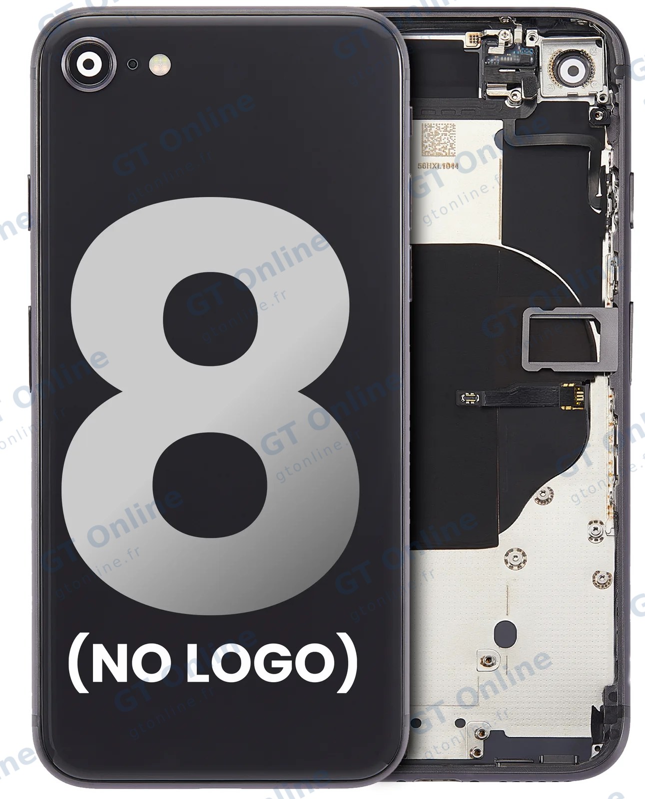 Châssis pour Apple iPhone 8 (sans logo, compatible premium, gris sidéral)