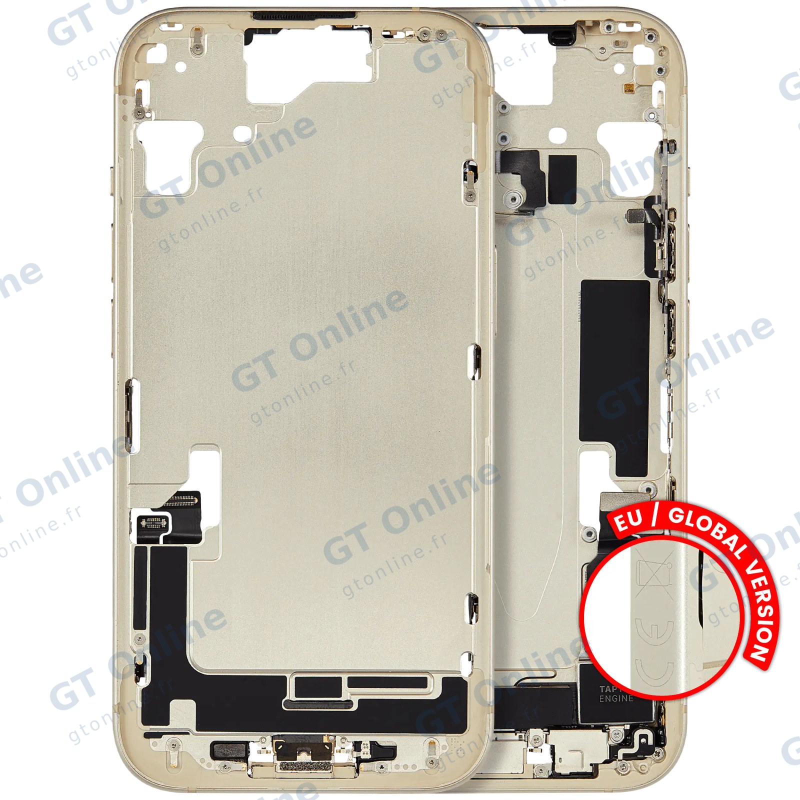 Châssis pour Apple iPhone 15 (version EU, origine d'occasion — grade A, jaune)