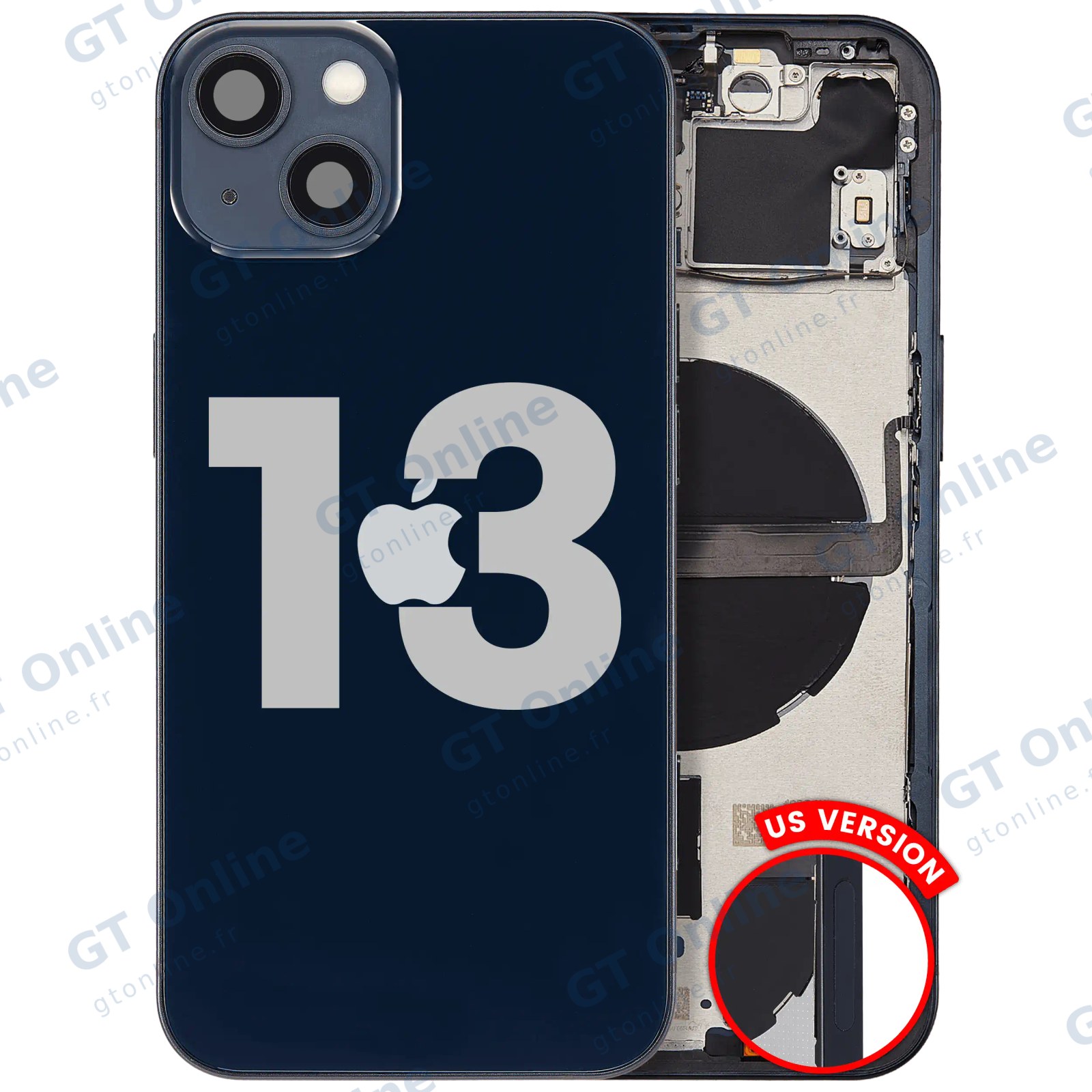 Châssis pour Apple iPhone 13 (version US, origine d'occasion — grade A, minuit)