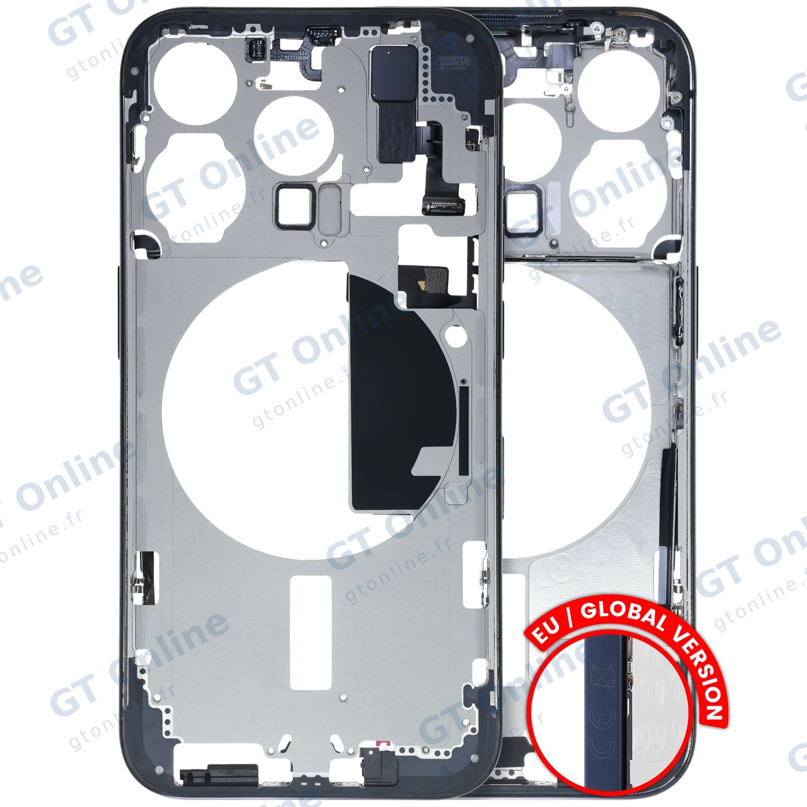 Châssis pour Apple iPhone 15 Pro (version EU, origine d'occasion — grade B, Blue Titanium)