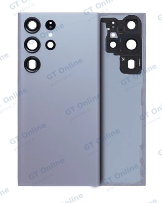 Vitre arrière pour Samsung Galaxy S23 Ultra 5G (sans logo, compatible premium, graphite)