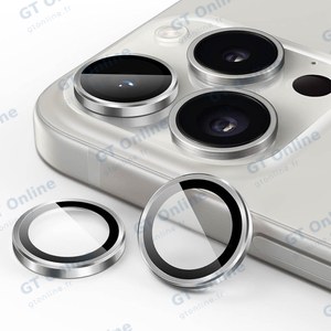 Protection Lentille Apple iPhone 15 Pro/iPhone 15 Pro Max Titane Blanc