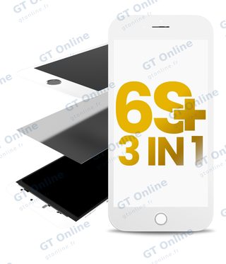 Vitre d’écran avec OCA pour Apple iPhone 6S Plus (blanc, lot de 2) — 3 in 1 (Front Glass + châssis + OCA Pre-Installed)