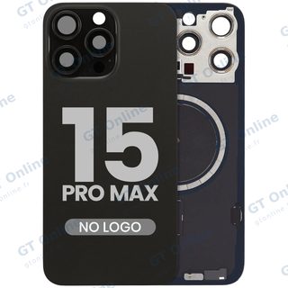 Vitre arrière pour Apple iPhone 15 Pro Max (sans logo, compatible, titane noir) — réf. 107183138950