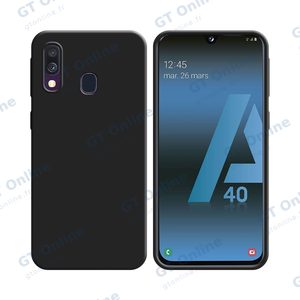 Coque Silicone Compatible pour Samsung Galaxy A40 A405 (#3) Noir