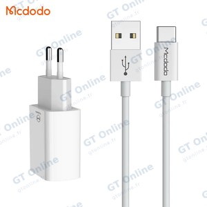 Chargeur Secteur Multi Mcdodo CH-6721 12W 2x USB (avec Câble Type-C 1m) Blanc