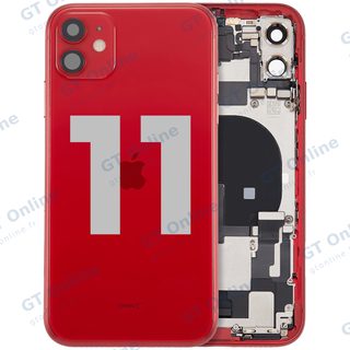 Châssis avec nappe de charge et petits composants pour Apple iPhone 11 (origine d'occasion — grade B, rouge)