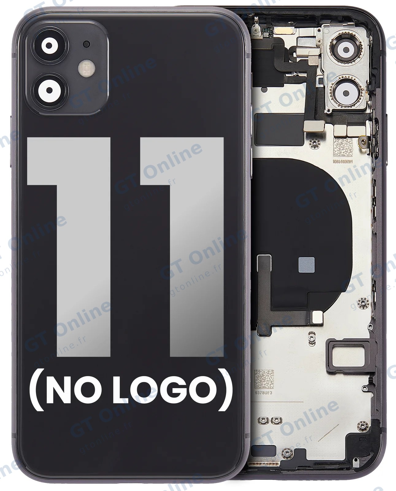 Châssis pour Apple iPhone 11 (sans logo, compatible premium, noir)