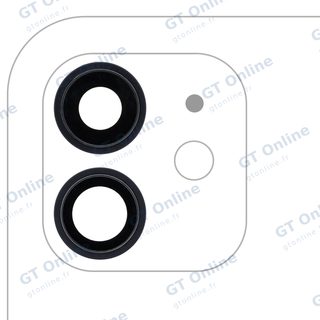 Lentille de caméra arrière avec support et anneau pour Apple iPhone 12 / 12 Mini (Real Sapphire, premium, noir)