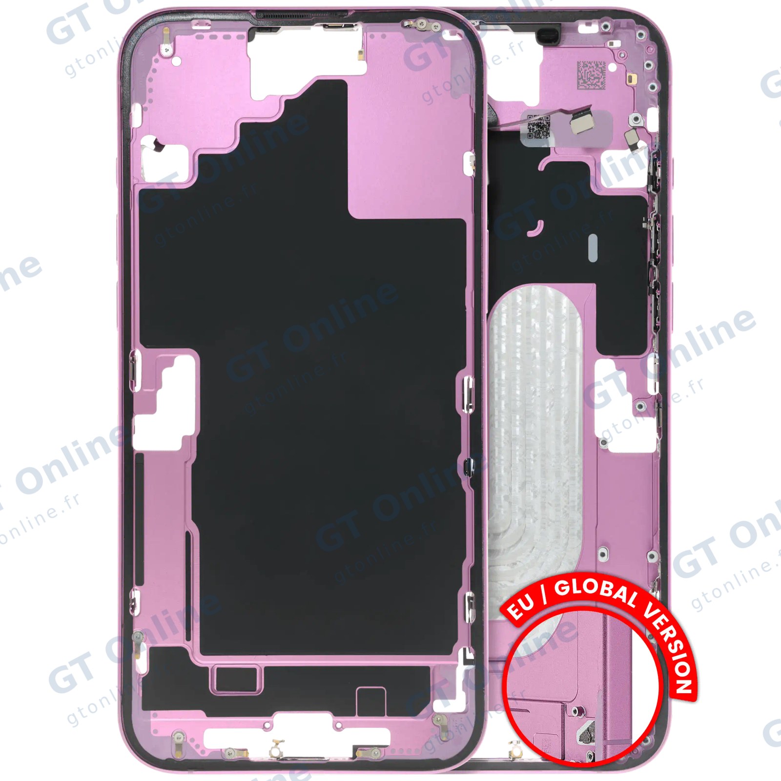 Châssis pour Apple iPhone 16 Plus (version US, origine d'occasion — grade B, rose)