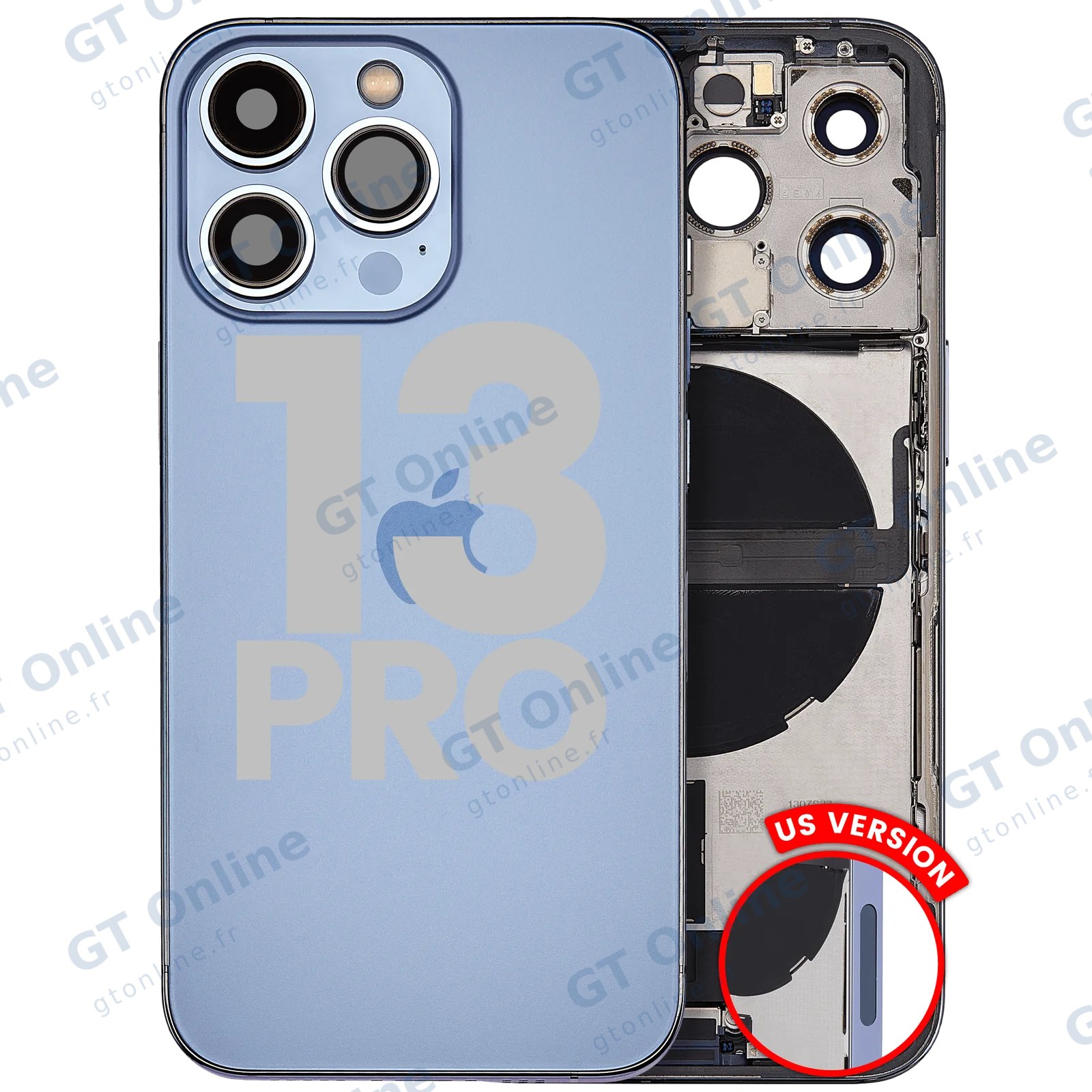 Châssis pour Apple iPhone 13 Pro (version US, origine d'occasion — grade B, Sierra Blue)