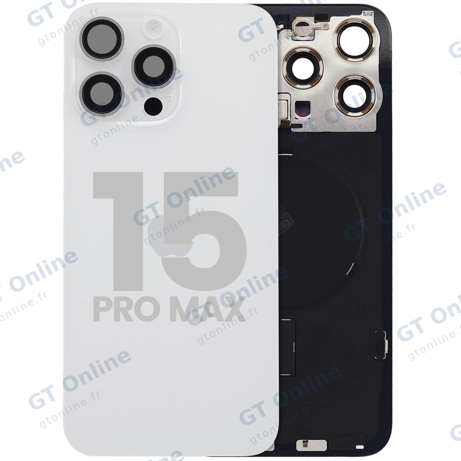 Vitre arrière pour Apple iPhone 15 Pro Max (origine d'occasion — grade A, White Titanium)