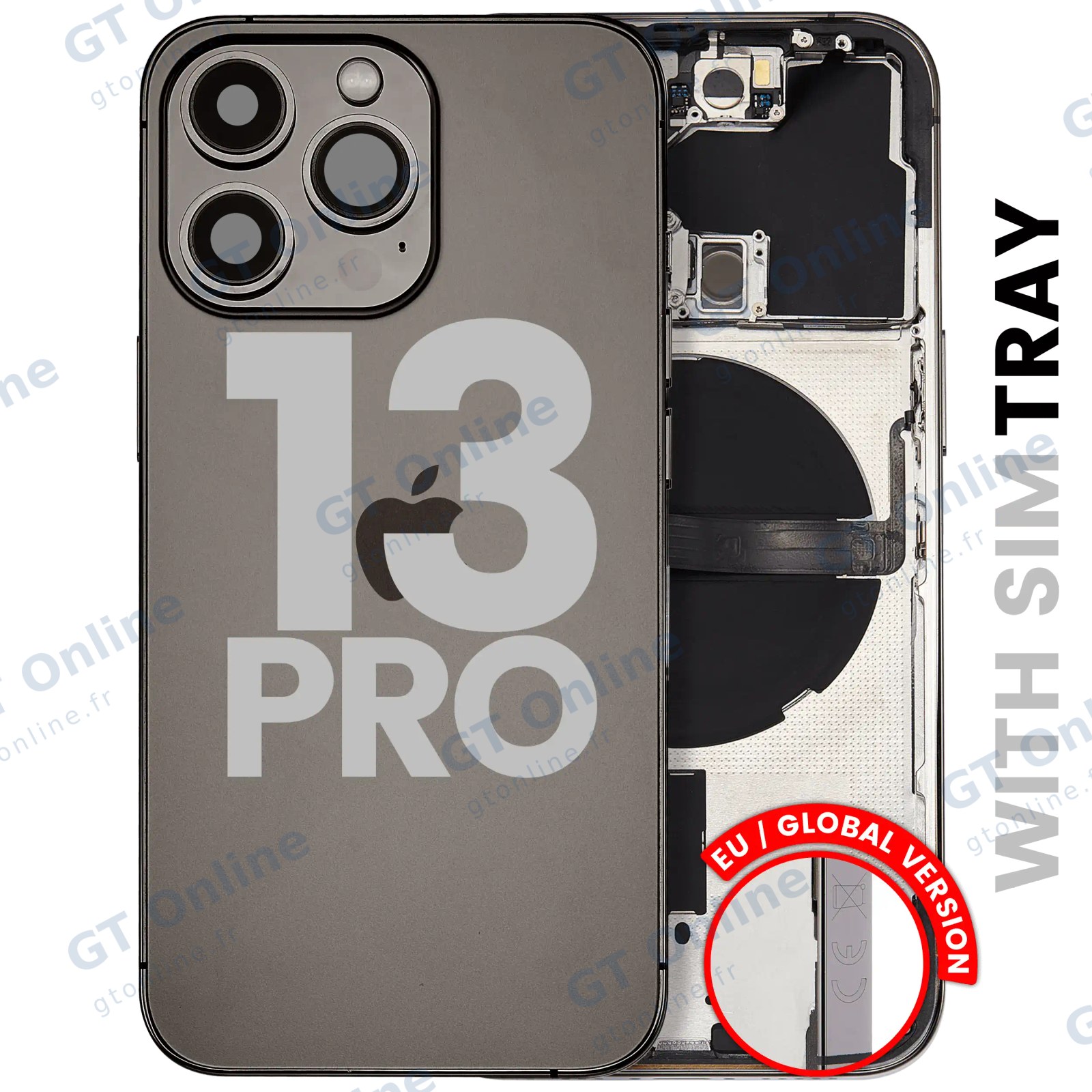 Châssis pour Apple iPhone 13 Pro (version EU, origine d'occasion — grade A, graphite)