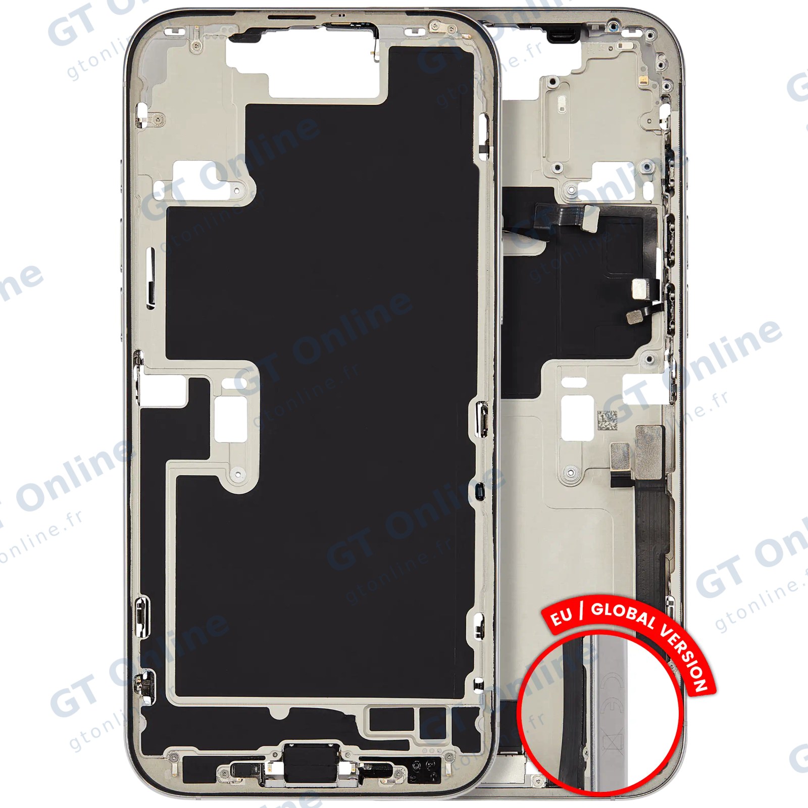 Châssis pour Apple iPhone 16 Pro Max (version EU, origine d'occasion — grade B, White Titanium)