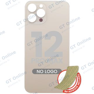 Vitre arrière pour Apple iPhone 12 Pro Max (No Logo / Large Camera Hole, or)