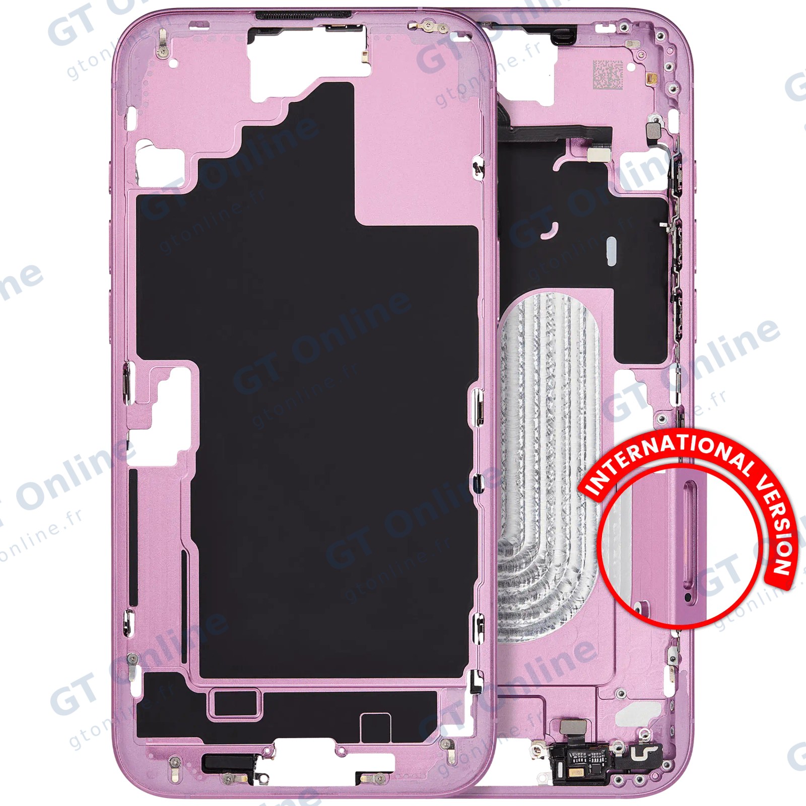 Châssis pour Apple iPhone 16 Plus (version EU, origine d'occasion — grade A, rose)