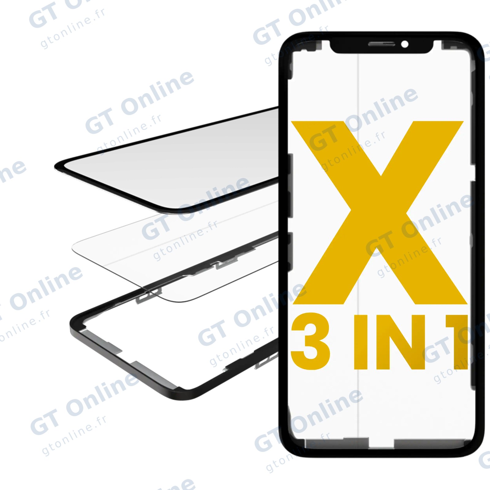 Vitre d’écran avec OCA pour Apple iPhone X (OCA Master)