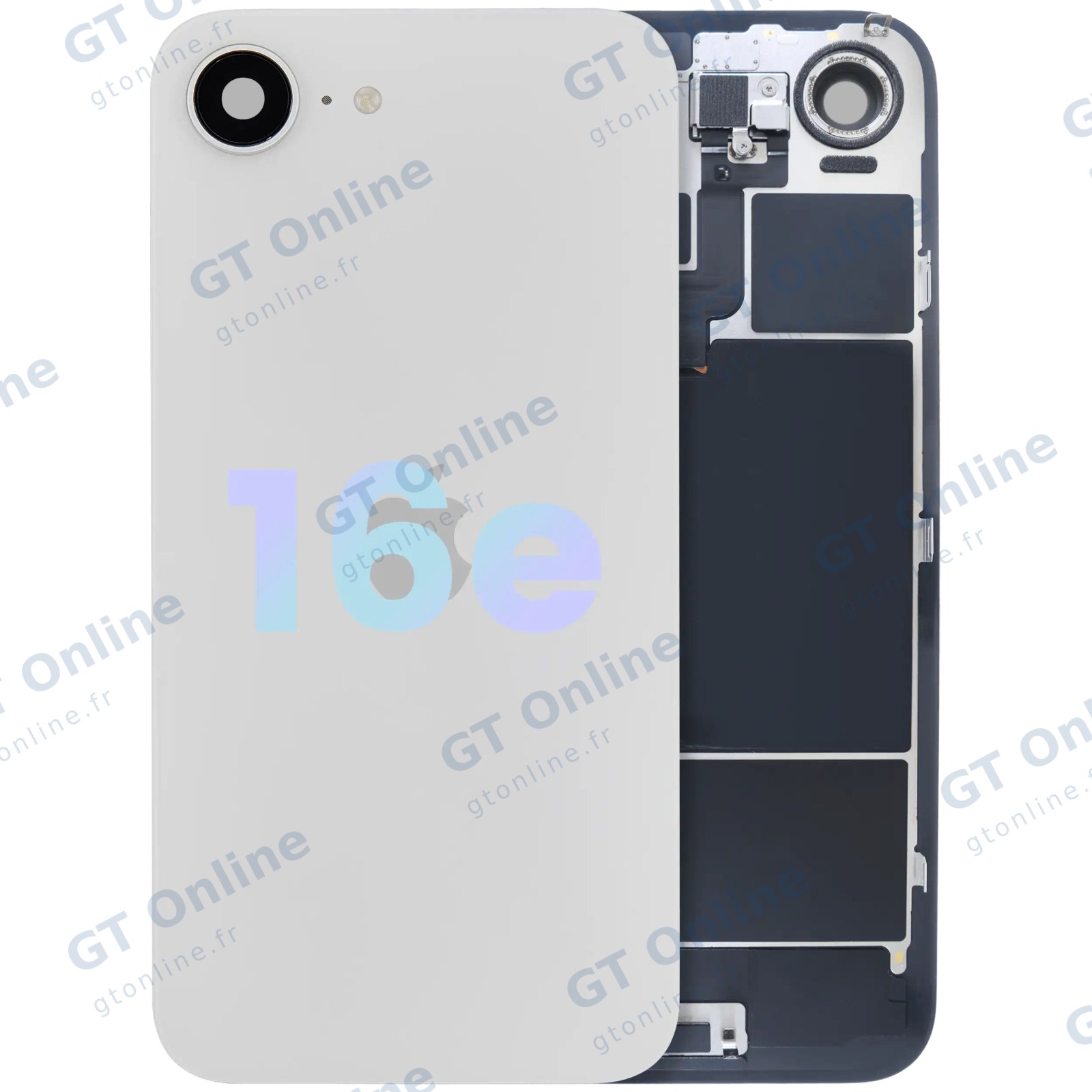 Vitre arrière pour Apple iPhone 16e (pack service origine, blanc)
