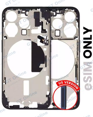 Châssis pour Apple iPhone 15 Pro (version US, origine d'occasion — grade B, Blue Titanium)