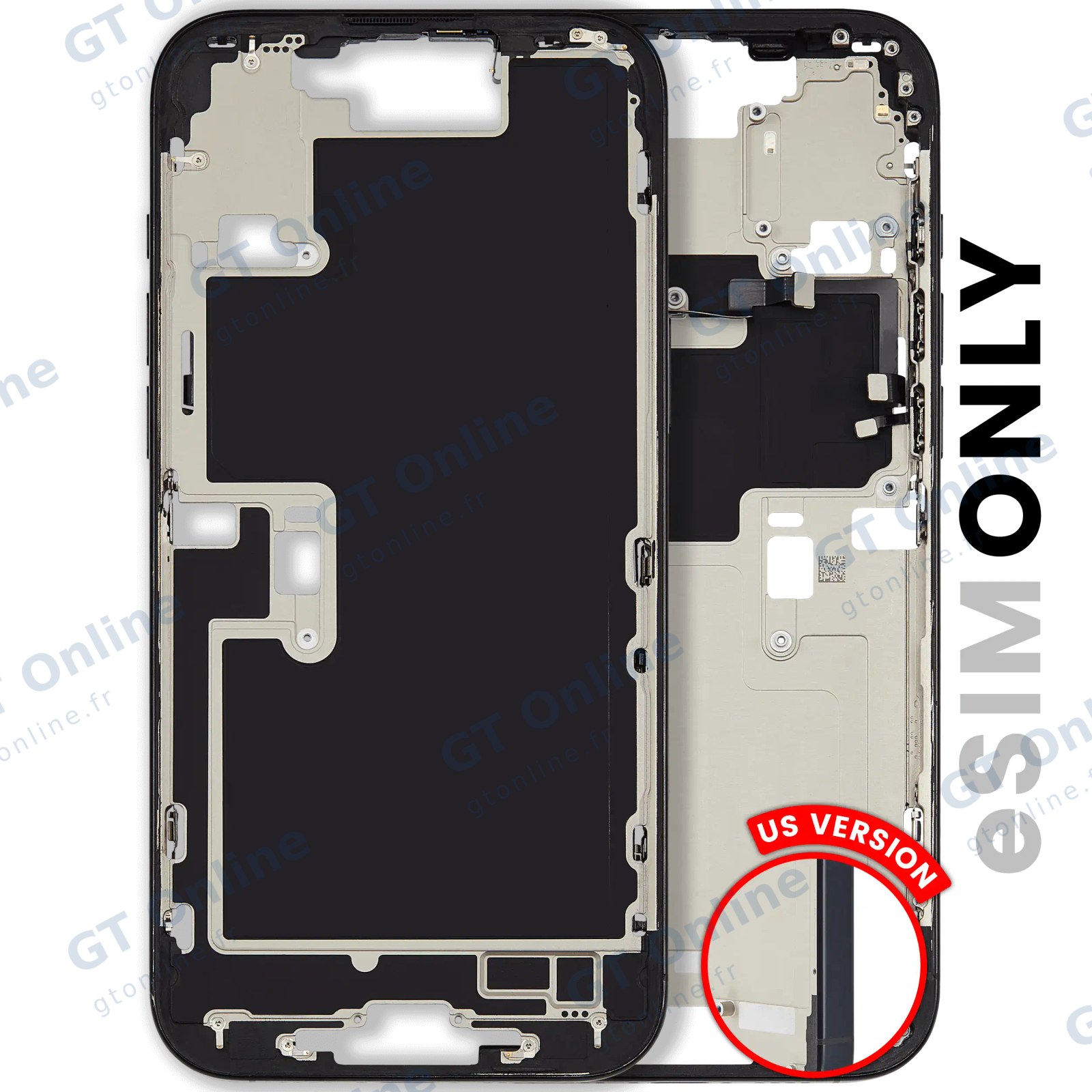 Châssis pour Apple iPhone 16 Pro Max (version US, origine d'occasion — grade B, Black Titanium)