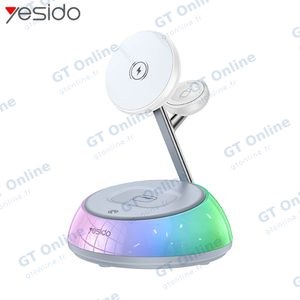 Station de Charge sans Fil Yesido DS31 3 en 1 avec Éclairage Blanc
