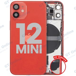Châssis pour Apple iPhone 12 Mini (version US, origine d'occasion — grade A, rouge)