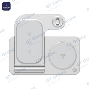 Station de Charge sans Fil Wiwu Wi-W020 3 en 1 Pliable Blanc