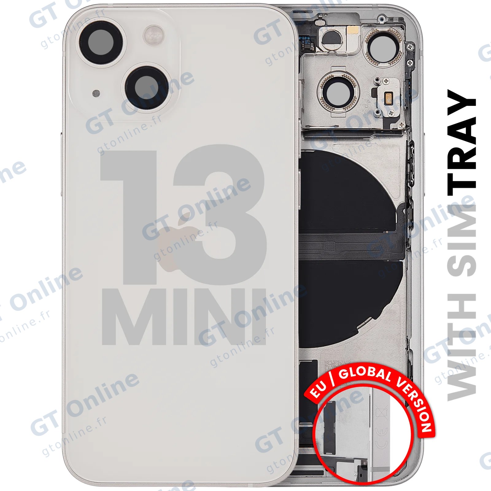 Châssis pour Apple iPhone 13 Mini (version EU, origine d'occasion — grade B, lumière stellaire)