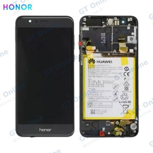 Bloc Écran Complet avec Châssis et Batterie Original Honor 8 02350VAS Noir