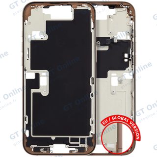 Châssis pour Apple iPhone 16 Pro Max (version EU, origine d'occasion — grade B, titane sable) — Châssis central avec petites pièces