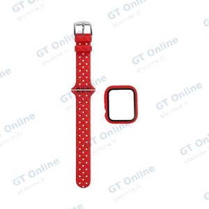 Protection Silicone pour Apple Watch 38mm avec Bracelet Boucle (1) Rouge