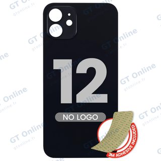 Vitre arrière pour Apple iPhone 12 (compatible, sans logo, noir) — vue 1