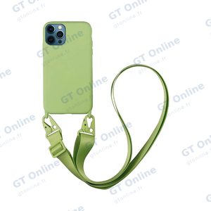 Coque Silicone avec Bandoulière Apple iPhone 12 Pro Max (#12) Vert Clair