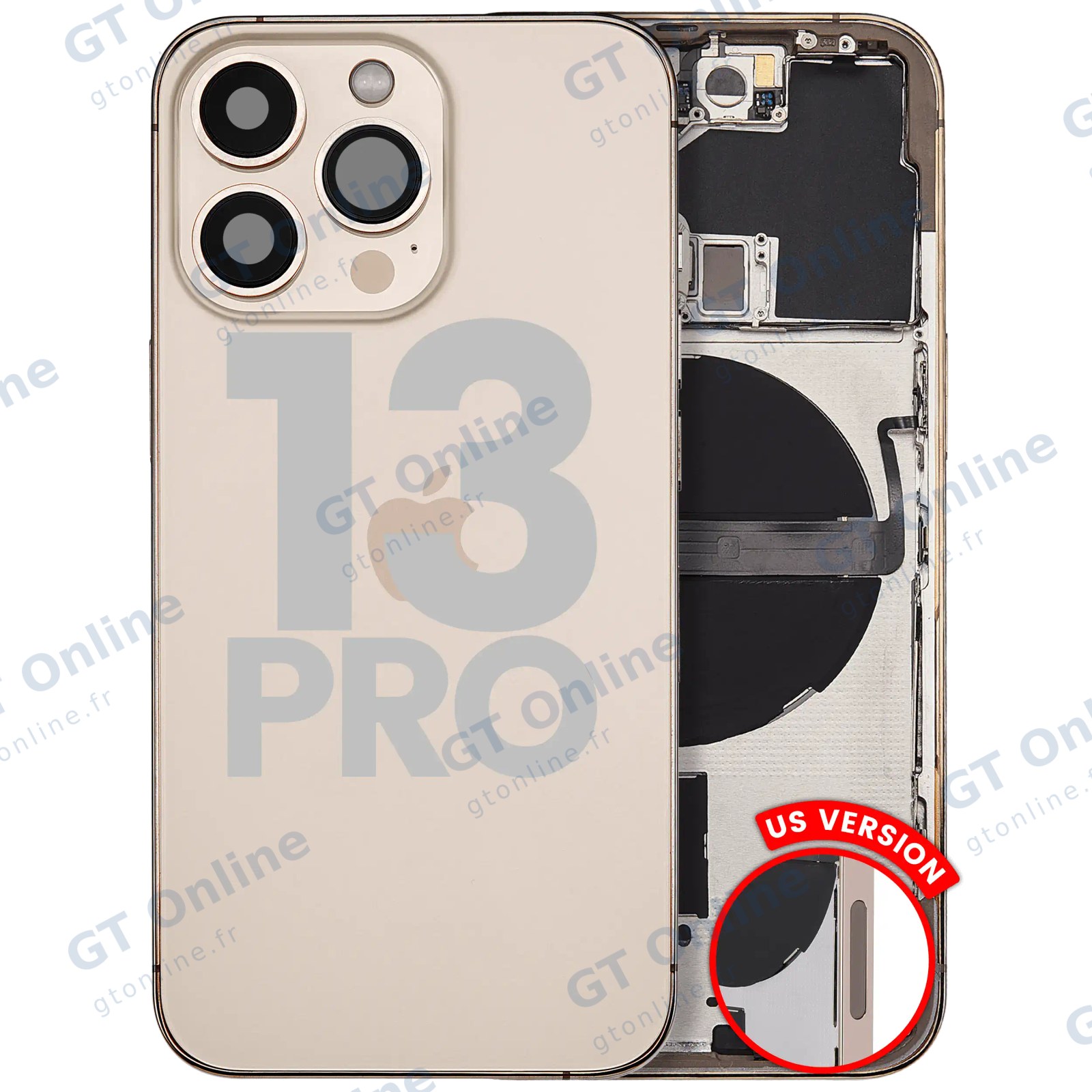 Châssis pour Apple iPhone 13 Pro (version US, origine d'occasion — grade B, or)