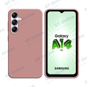 Coque Silicone Compatible pour Samsung Galaxy A14 5G A146P/Galaxy A14 4G A145 (#17) Rose