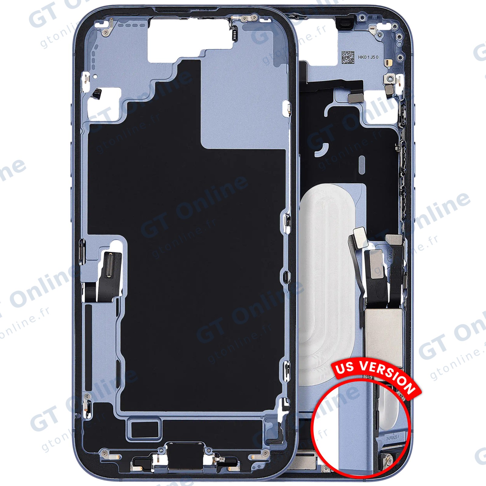 Châssis pour Apple iPhone 17 (version US, origine d'occasion — grade A, Mist Blue)