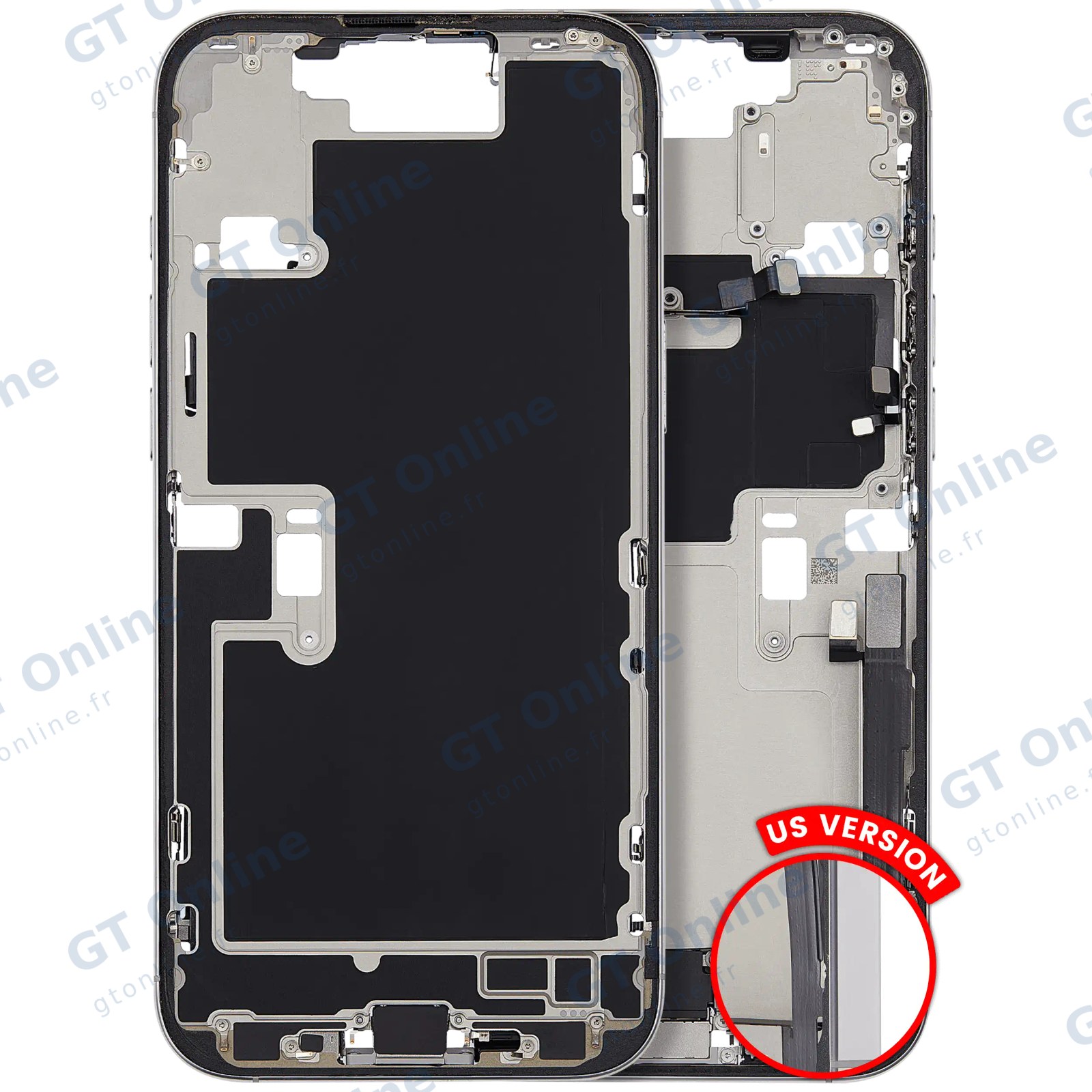 Châssis pour Apple iPhone 16 Pro Max (version US, origine d'occasion — grade B, White Titanium)