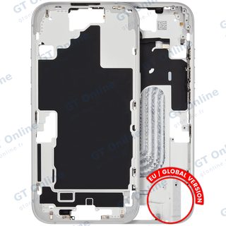Châssis pour Apple iPhone 16 (version EU, origine d'occasion — grade B, blanc) — Châssis central avec petites pièces
