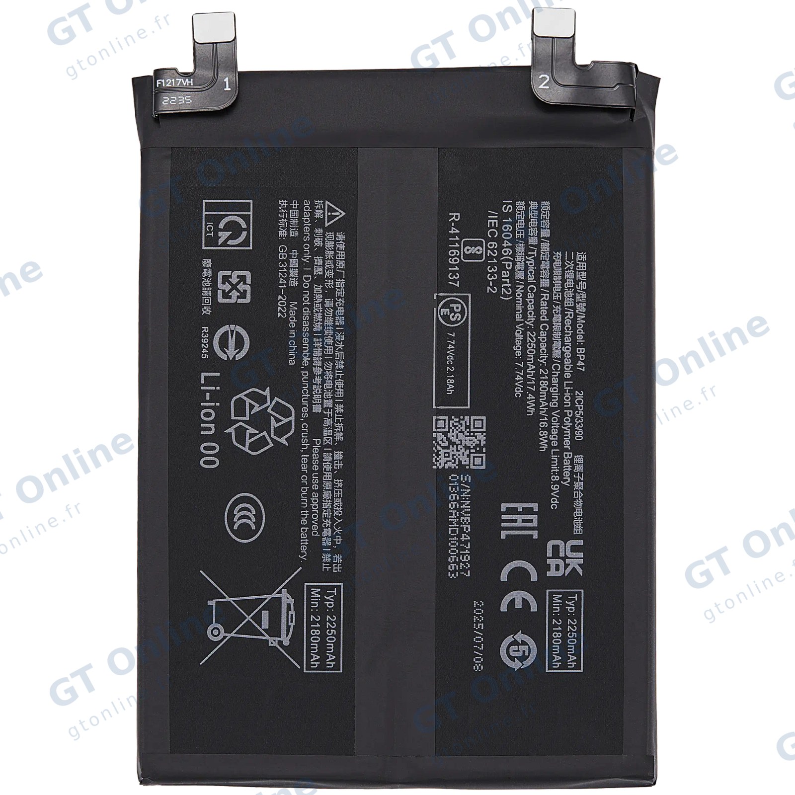 Batterie pour Xiaomi Redmi Note 11 Pro Plus 5G (BP47)