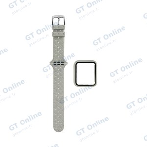 Protection Silicone pour Apple Watch 42mm avec Bracelet Boucle (2) Blanc