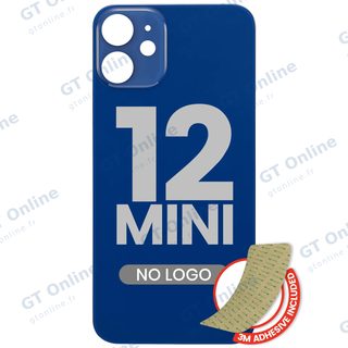 Vitre arrière pour Apple iPhone 12 Mini (No Logo / Large Camera Hole, bleu)