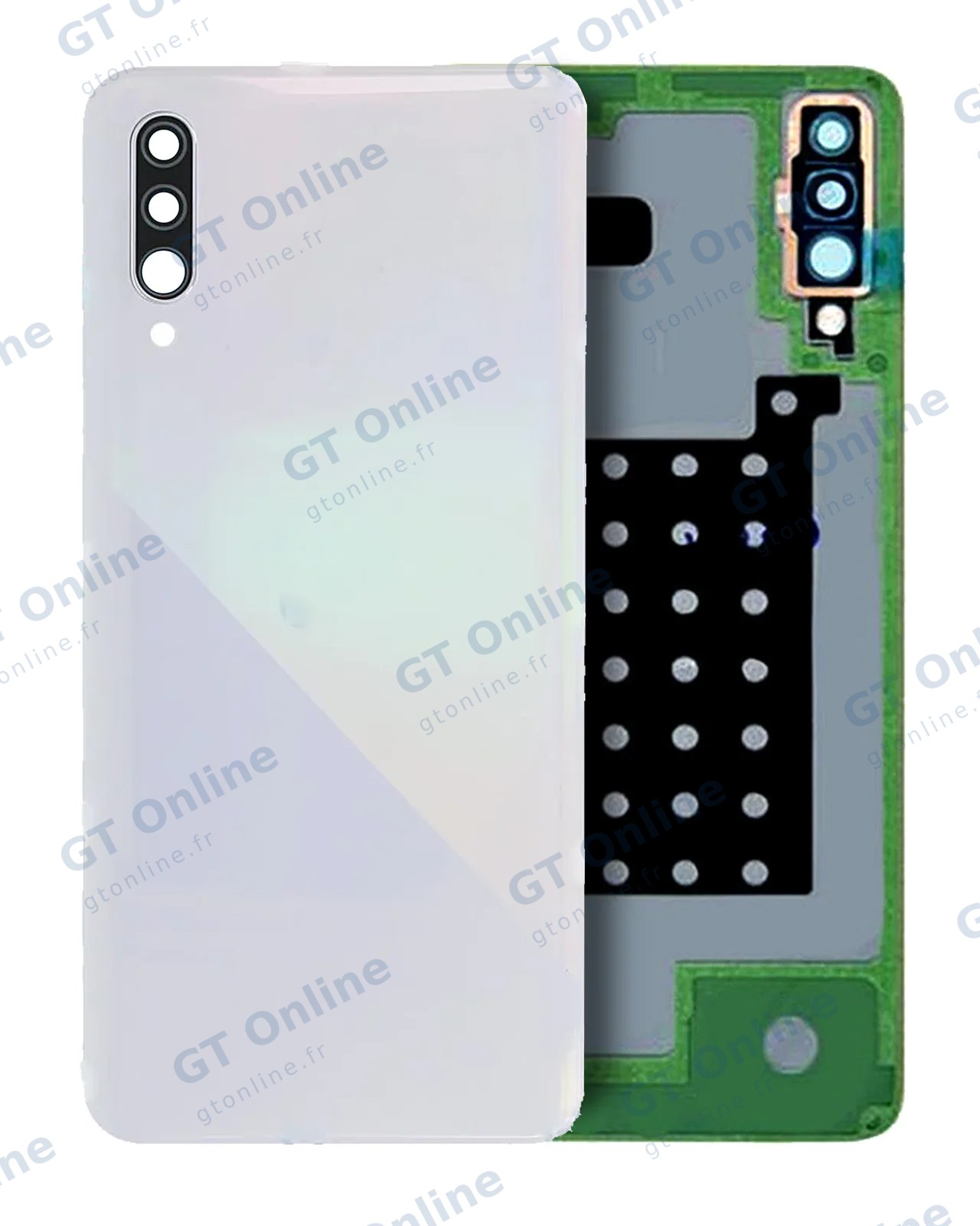 Vitre arrière pour Samsung Galaxy A30S (A307 / 2019) (pack service origine, blanc)