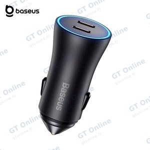 Chargeur Allume-Cigare Baseus Golden Contactor Pro 2x USB-C 40W Noir