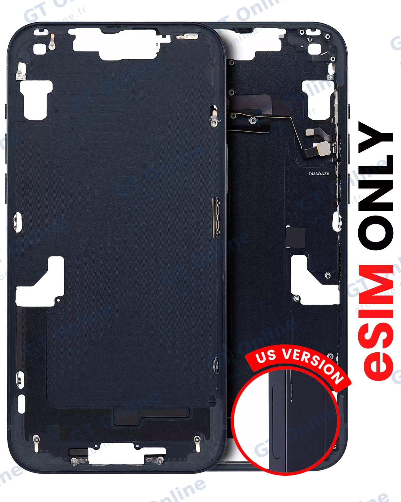 Châssis pour Apple iPhone 14 Plus (version US, compatible premium, minuit)