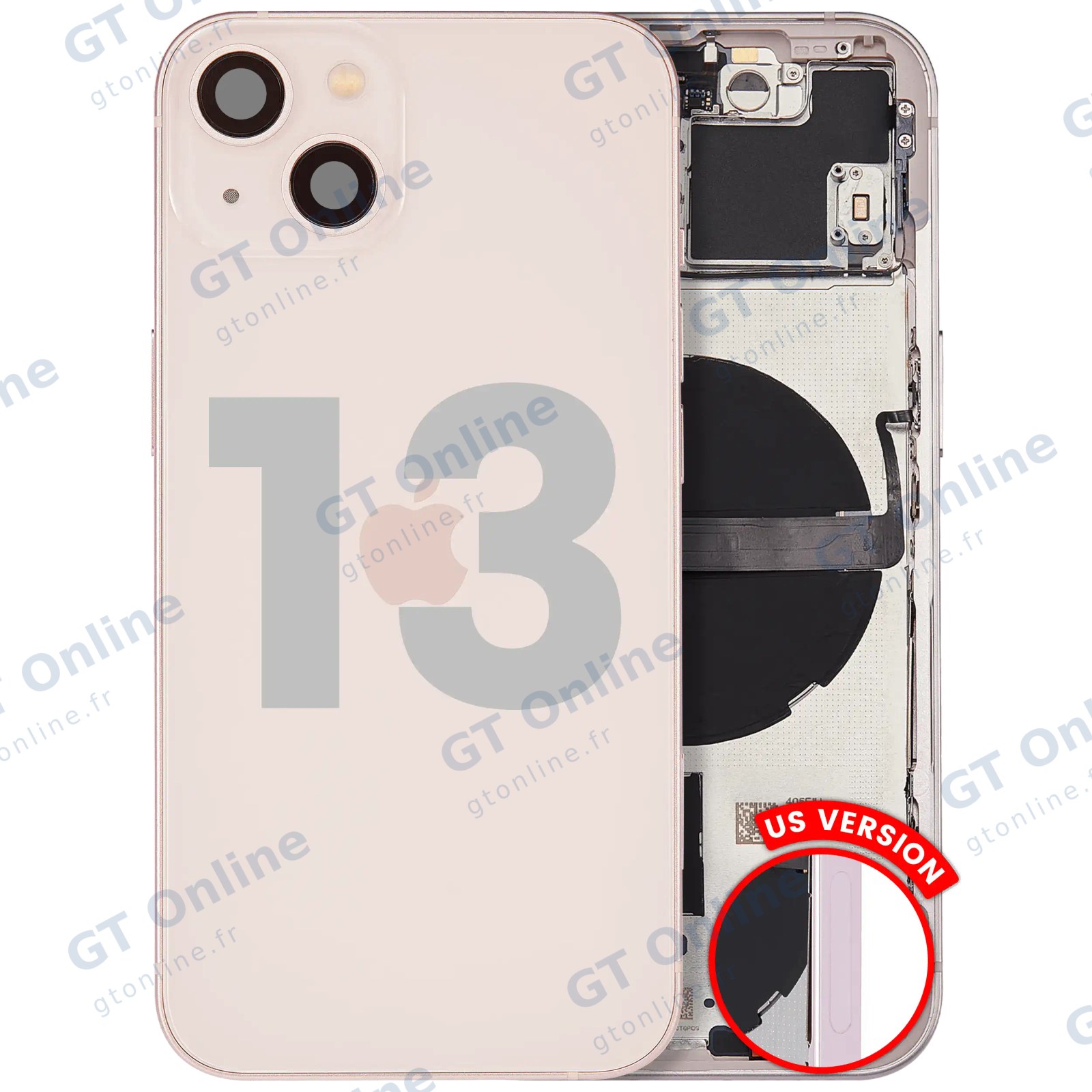 Châssis pour Apple iPhone 13 (version US, origine d'occasion — grade B, rose) — réf. 107082111029