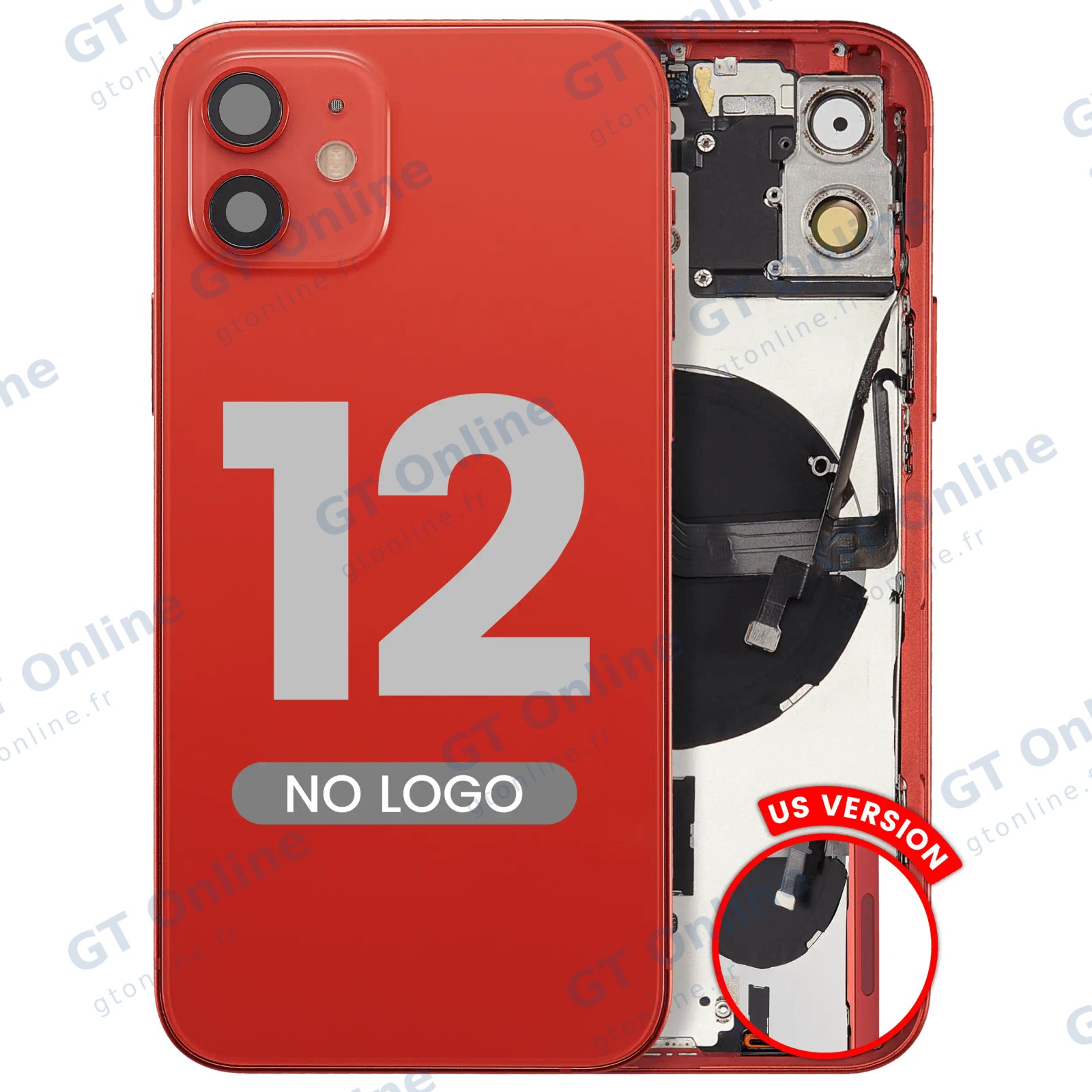 Châssis pour Apple iPhone 12 (version US, compatible premium, rouge)