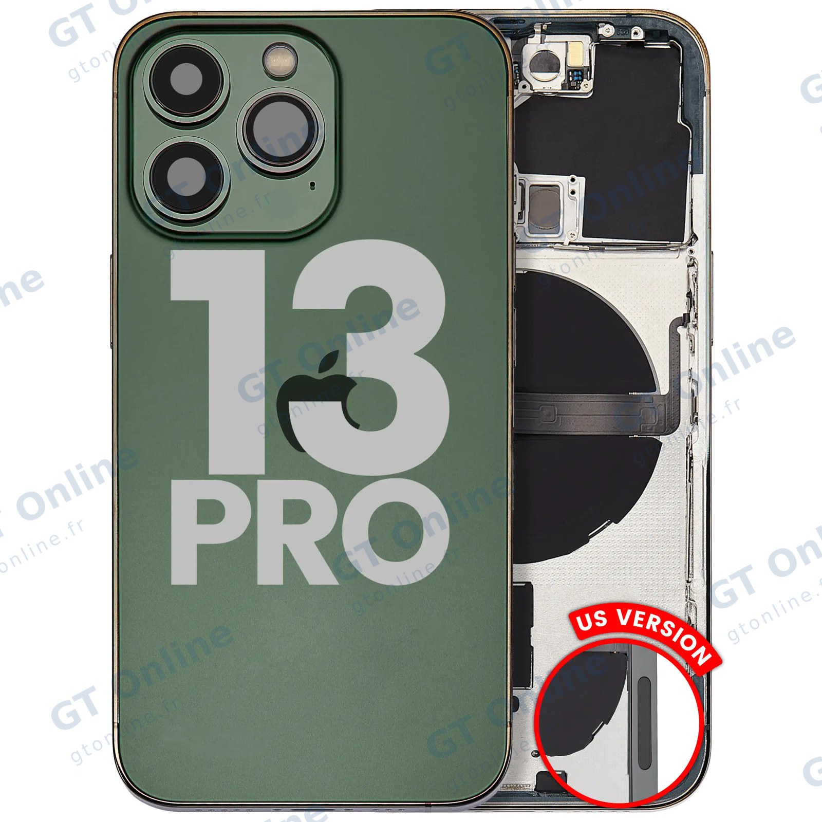 Châssis pour Apple iPhone 13 Pro (version US, origine d'occasion — grade B, Alpine Green)