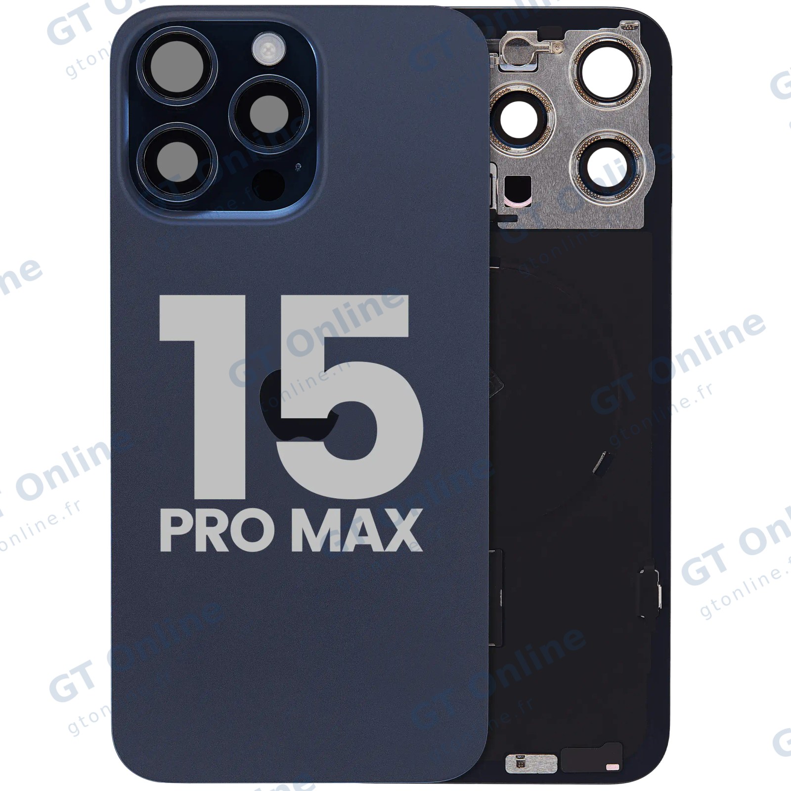 Vitre arrière pour Apple iPhone 15 Pro Max (origine d'occasion — grade B, Blue Titanium)